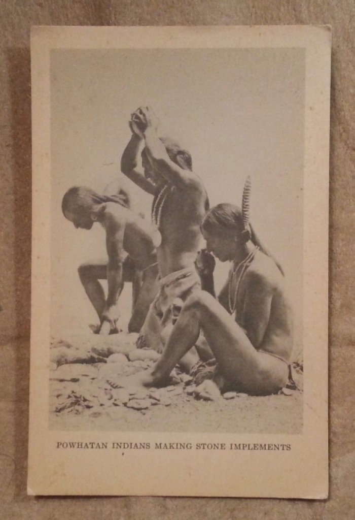 Powhatan indians making stone implements. Открытка