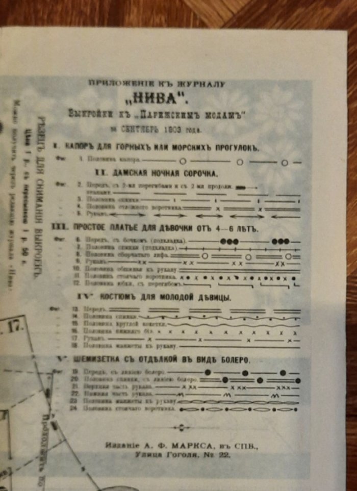 Дамские рукоделия. Приложение к «Парижским модам» за сентябрь 1903 г. при журнале «Нива».
