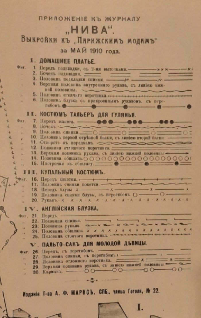 Дамские рукоделия. Приложение к «Парижским модам» за май 1910 г. при журнале «Нива».