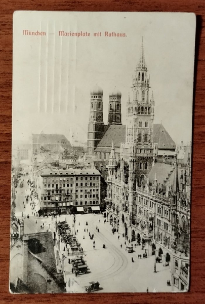Munchen - Marienplatz mit Rathaus. Открытка