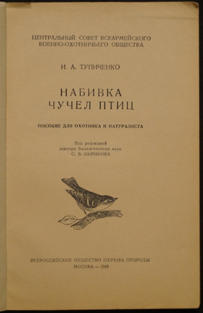 Тупиченко И. А. Набивка чучел птиц. 