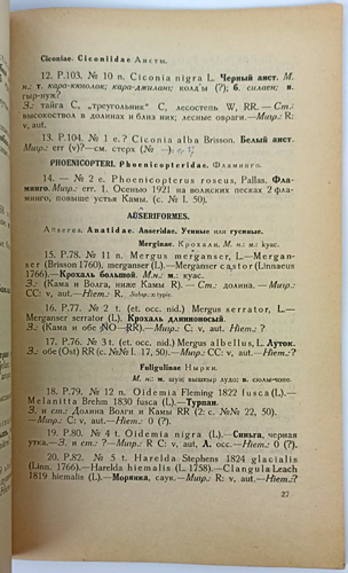 Список птиц Казанского края. Выпуск 3 (издание Кружка «Любители природы»)