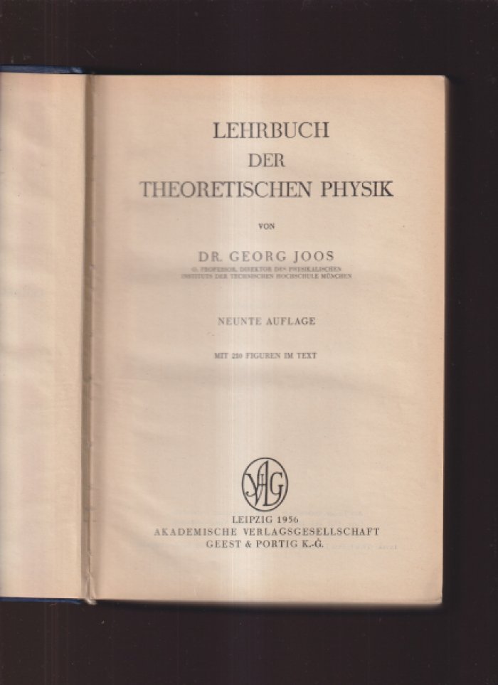 Joos G. Lehrbuch der Theoretischen Physik.
