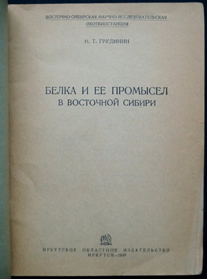Белка и её промысел в Восточной Сибири (биология, организация охоты и первичная обработка шкурок)