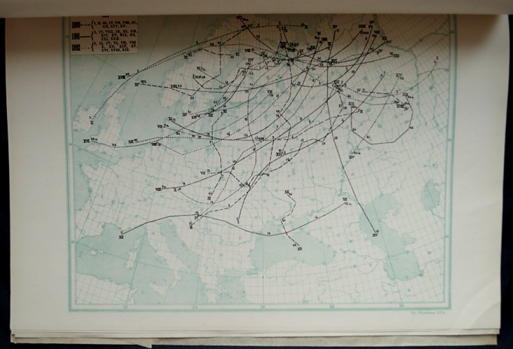 Пути циклонов в Европейской России (1890–1892 годы). С картами