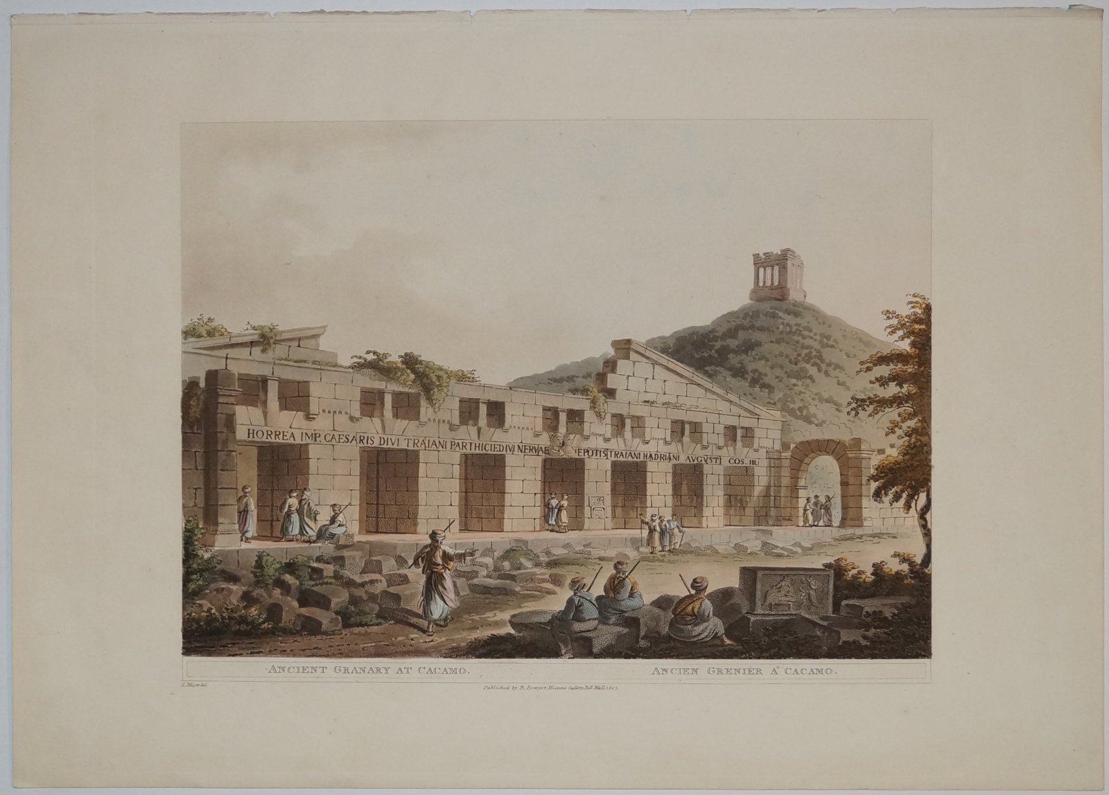 Древний амбар в Каккамо — акватинта с раскраской, Луиджи Майер (1803)