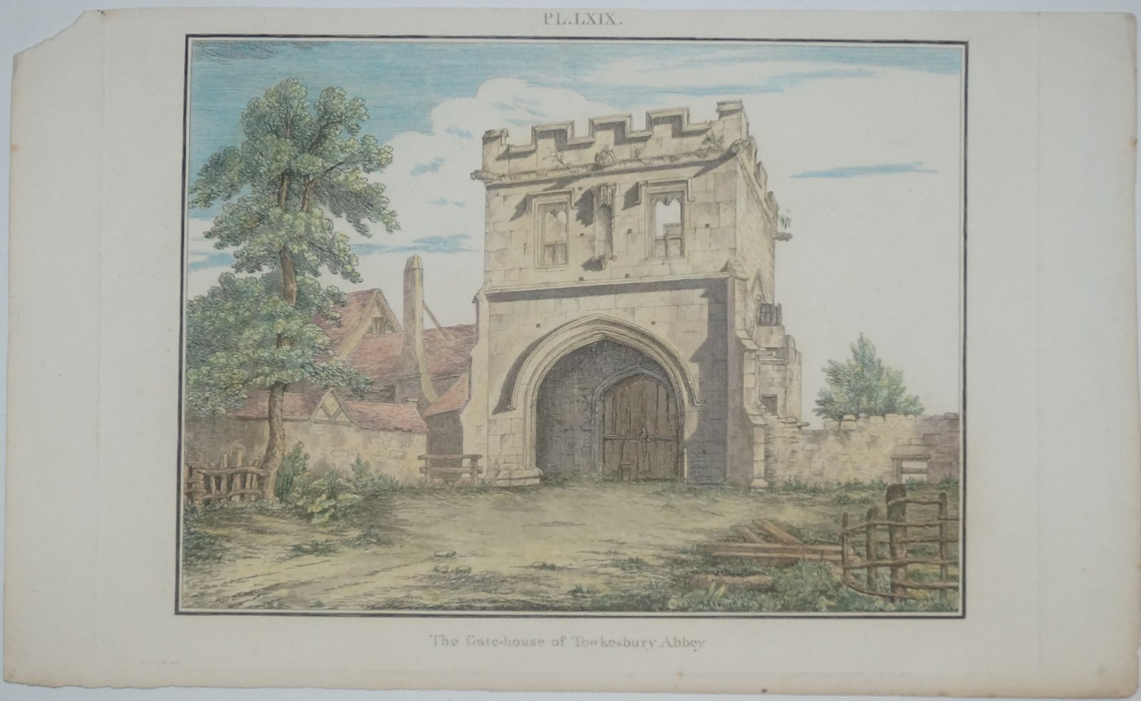 Сторожка аббатства Тьюксбери (The Gate-house of Tewkesbury Abbey). Лист из «Собрания глостерширских древностей»
