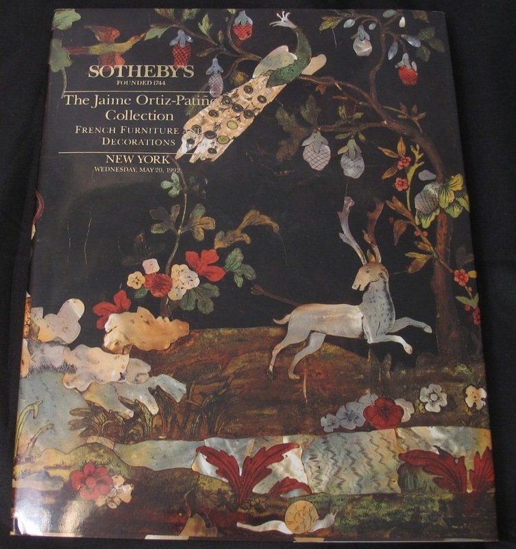 Каталог аукциона Sotheby’s в трех томах: коллекция Джейми Ортиц-Патино (английское серебро в стиле chinoiserie XVII в., серебро Франции и Англии XVIII в., французская мебель и декор) — издание 1992 года