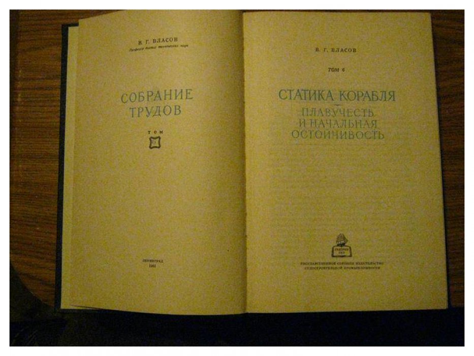 Власов В.Г. Собрание трудов. Том 6 - Статика корабля. Плавучесть и начальная остойчивость.