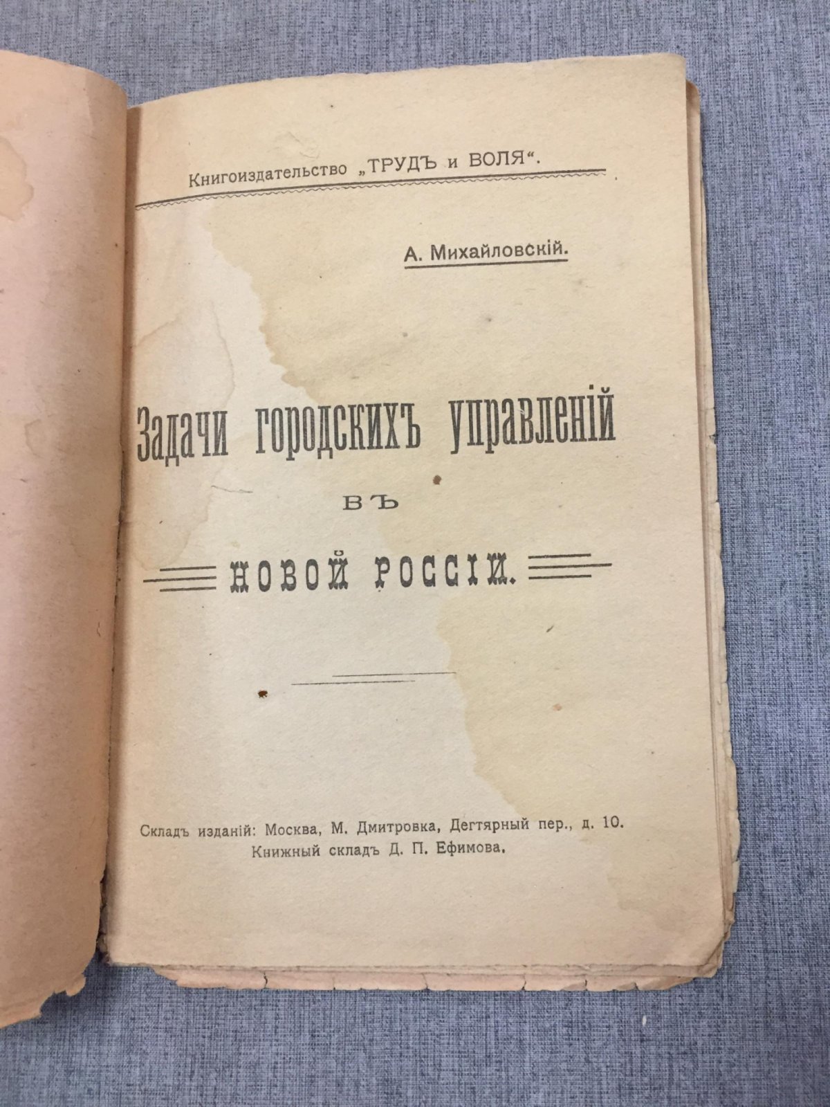 Михайловский А. Задачи городских управлений в новой России.