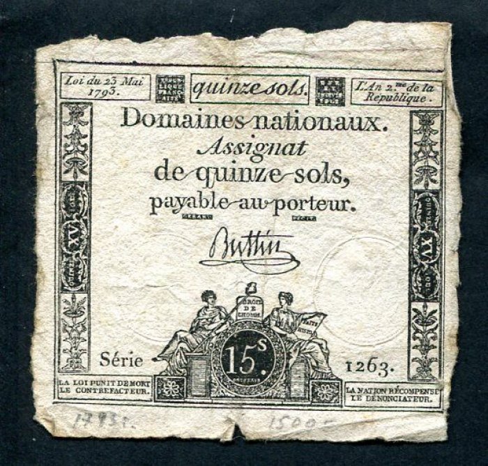 Бона. 15 солей 1793 г. Франция