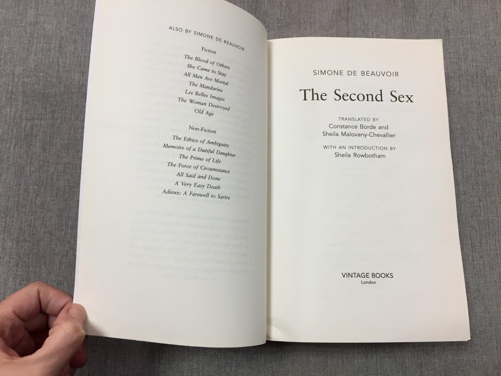 Beauvoir Simone de / Бовуар Симона де. The Second Sex / Второй пол.