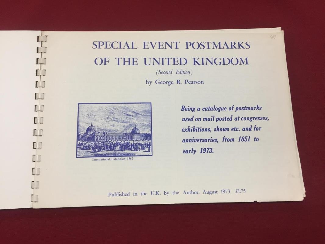 Pearson, George R. Special event postmarks of the United Kingdom, from 1851 to 1973