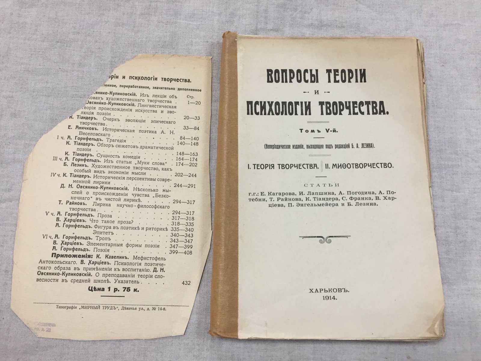 Вопросы теории и психологии творчества. Том V.