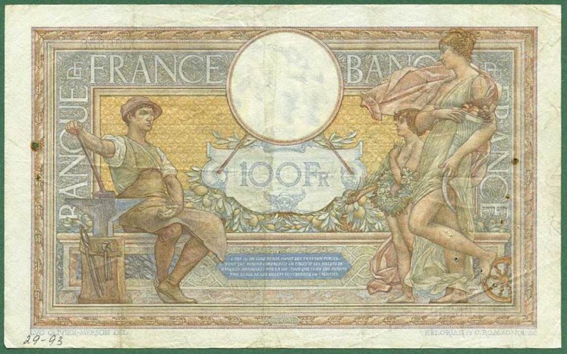 Бона. 100 франков 1939 г. Франция