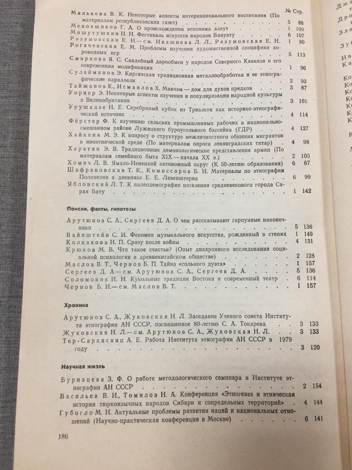 Советская этнография. Выпуск 1- 6,1980 (Комплект)