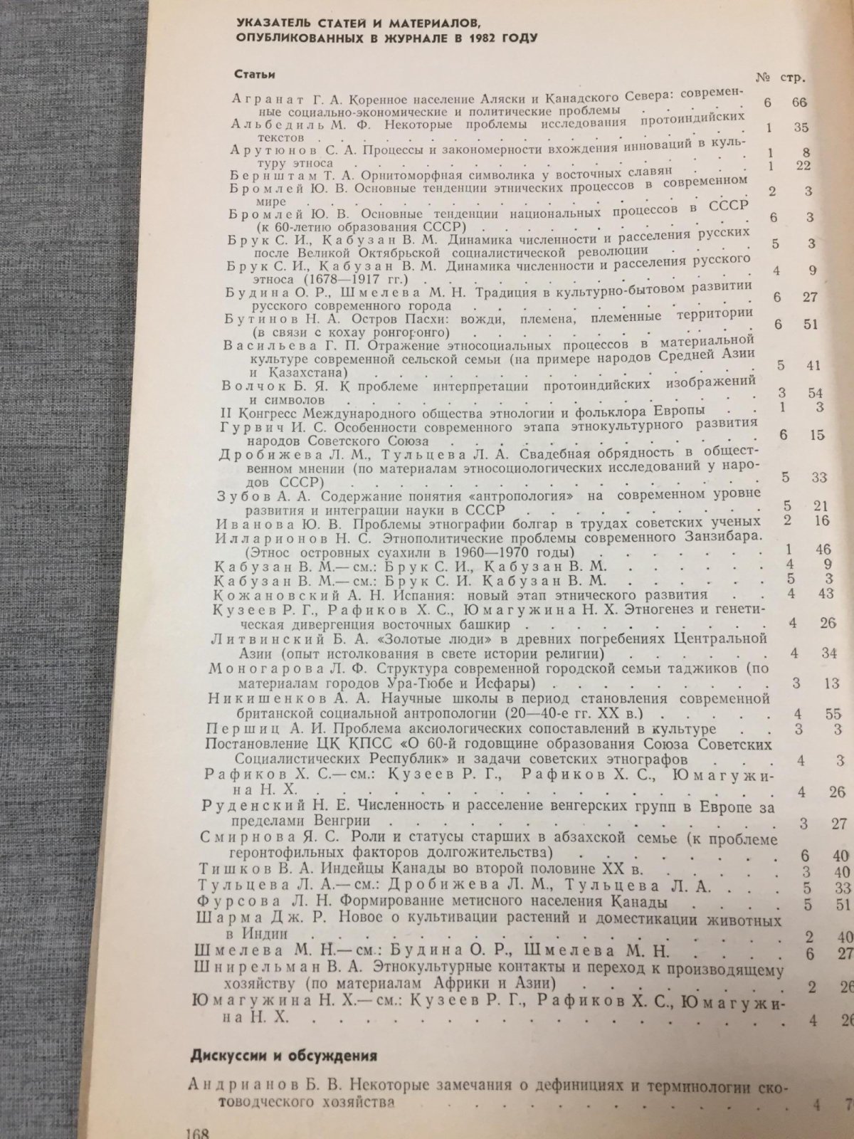 Советская этнография. Выпуск 1- 6,1982 (Комплект)