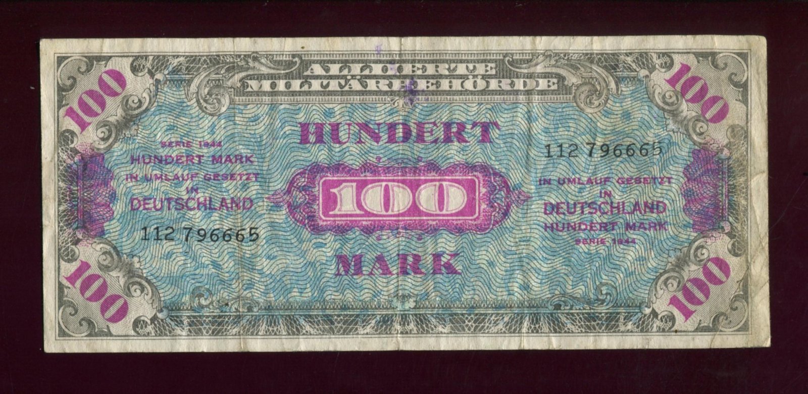 Бона. 100 марок 1944 г. Германия Оккупация союзными войсками