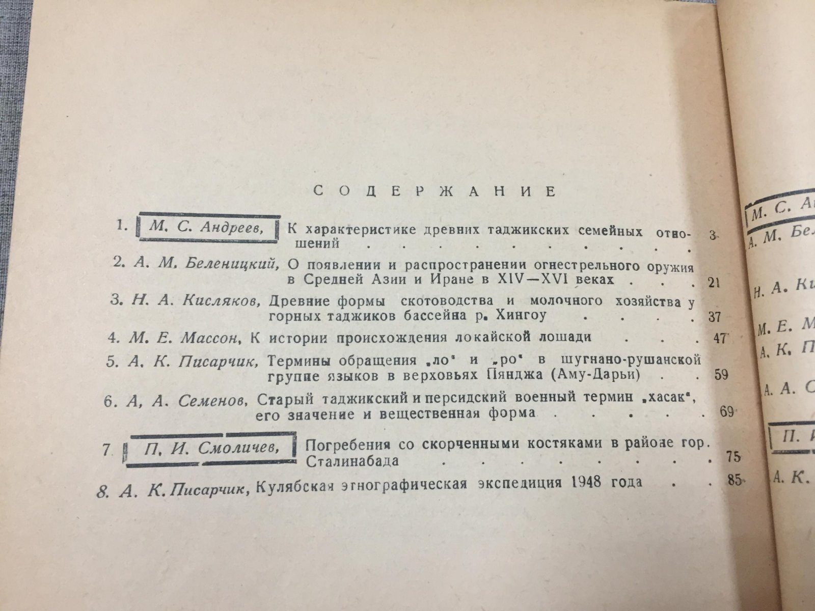 Таджикский Институт Истории, Языка и Литературы. Известия № 15. История и этнография