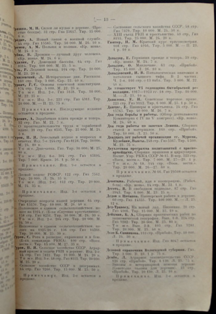 Контрольный список изданий, подлежащих списанию в макулатуру (1922–1929): сводка распоряжений Торгсектора