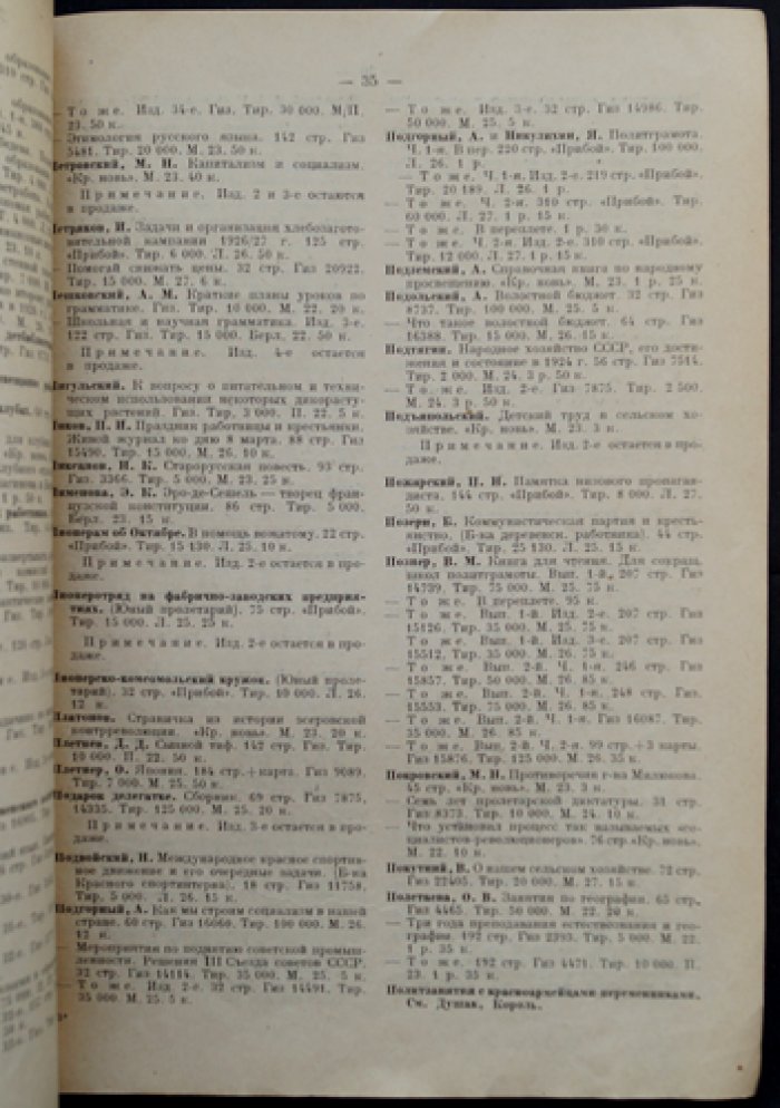 Контрольный список изданий, подлежащих списанию в макулатуру (1922–1929): сводка распоряжений Торгсектора