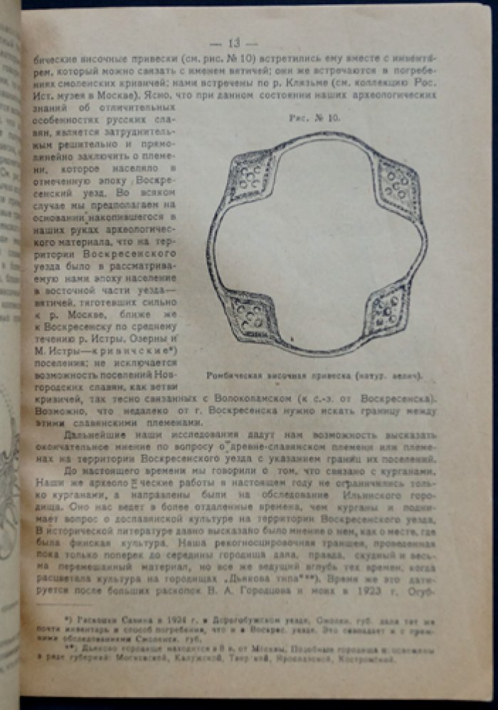 Древнейшие следы культуры славян и финнов в Воскресенском уезде Московской губернии