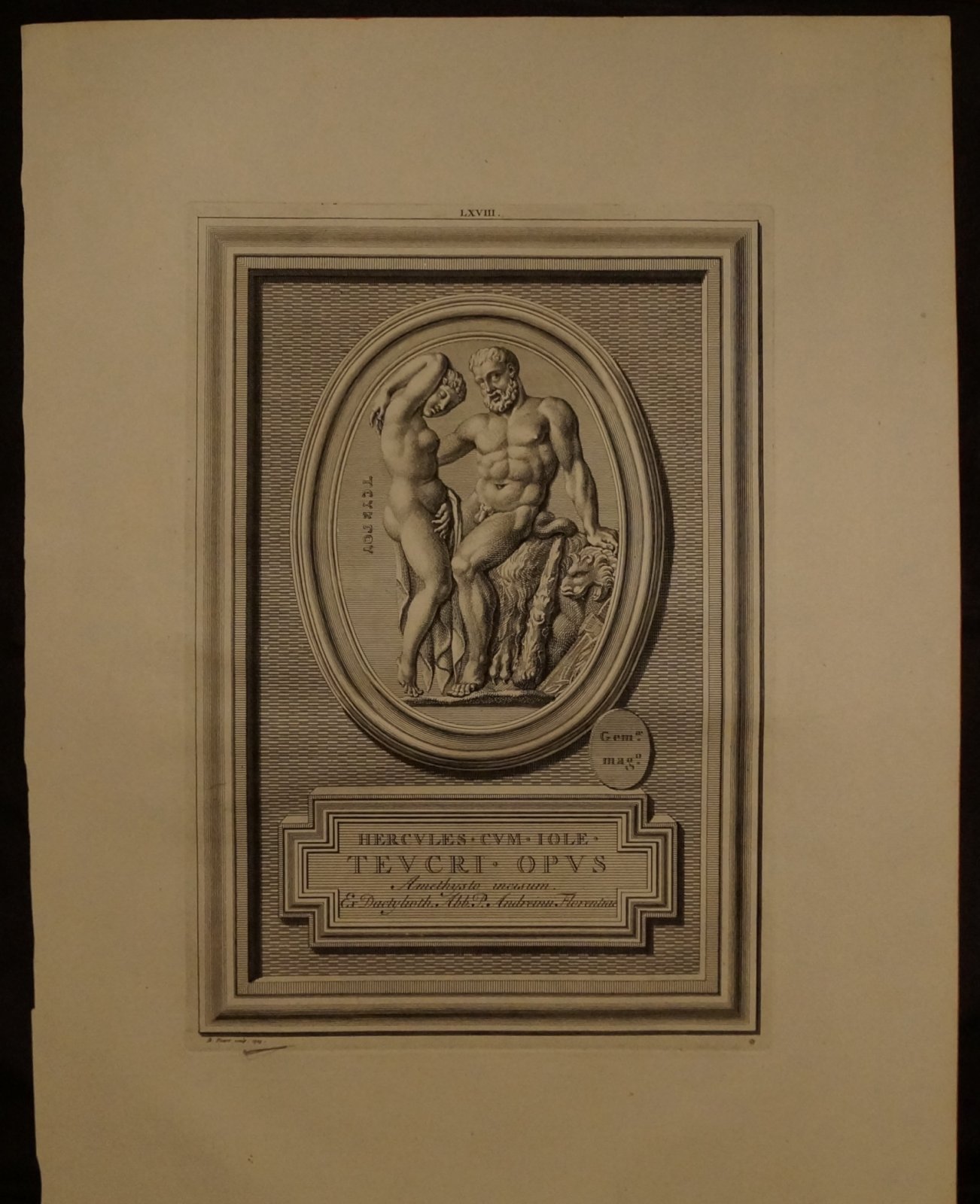 Геркулес и нимфа (вариант: Иола) — офорт, резец. Париж, 1800 год