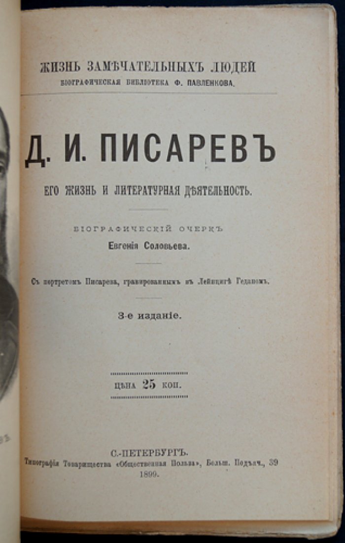 Д. И. Писарев: жизнь и литературная деятельность. Биографический очерк (серия «Жизнь замечательных людей»)