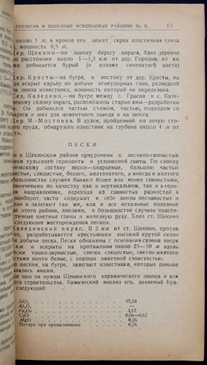 Геология и полезные ископаемые районов Московской области (Подмосковный бассейн). Выпуск: Уловский, Оболенский, Богородицкий, Щёкинский, Тульский