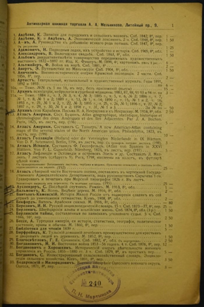Антикварная книжная торговля А. А. Мельникова: Каталог № 2 (каталог карт и планов)