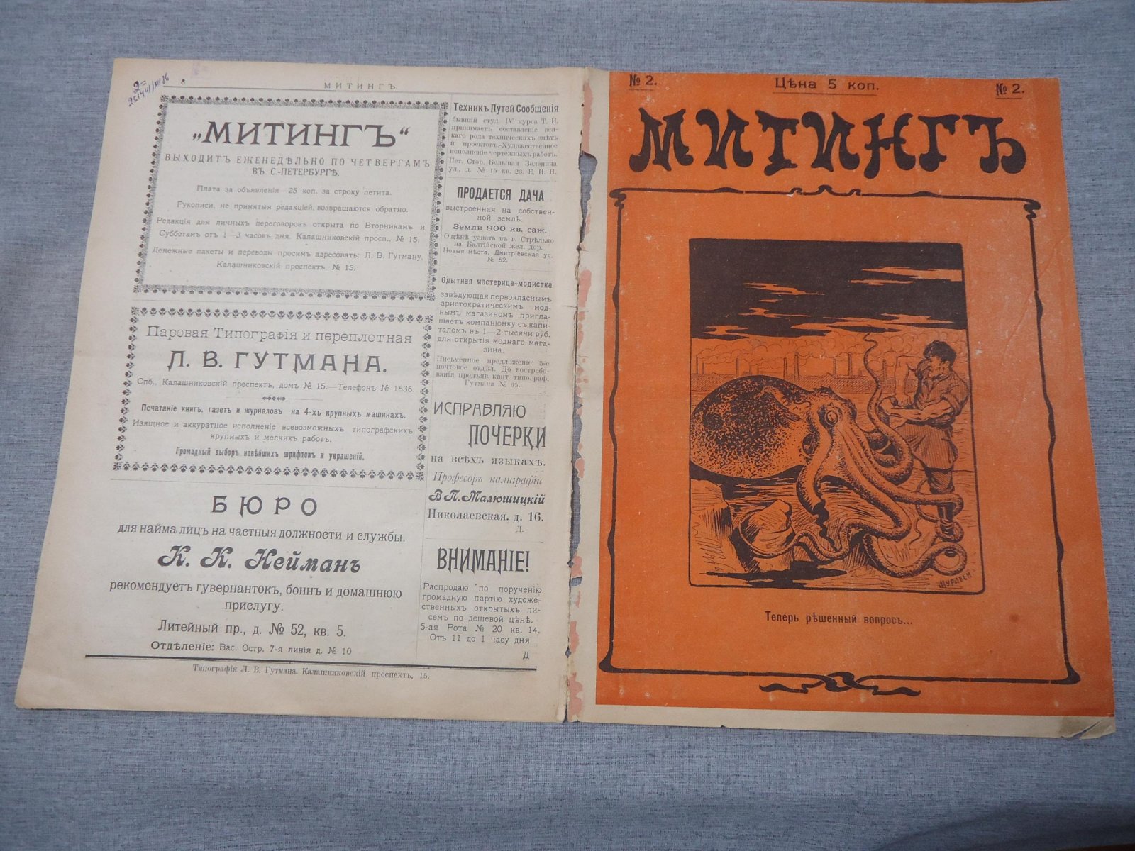 Митинг. Еженедельный сатирический журнал. № 2, 1905