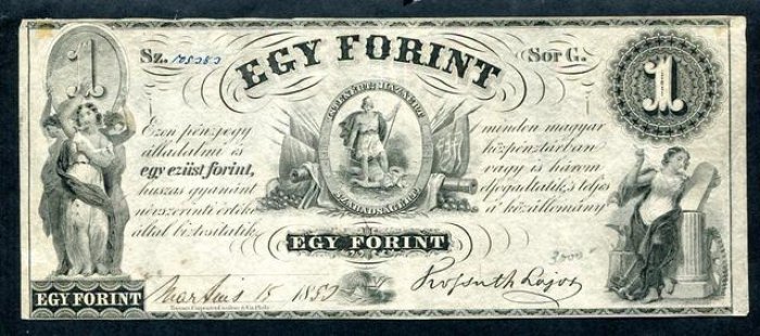 Бона. 1 форинт 1850 г. Венгрия