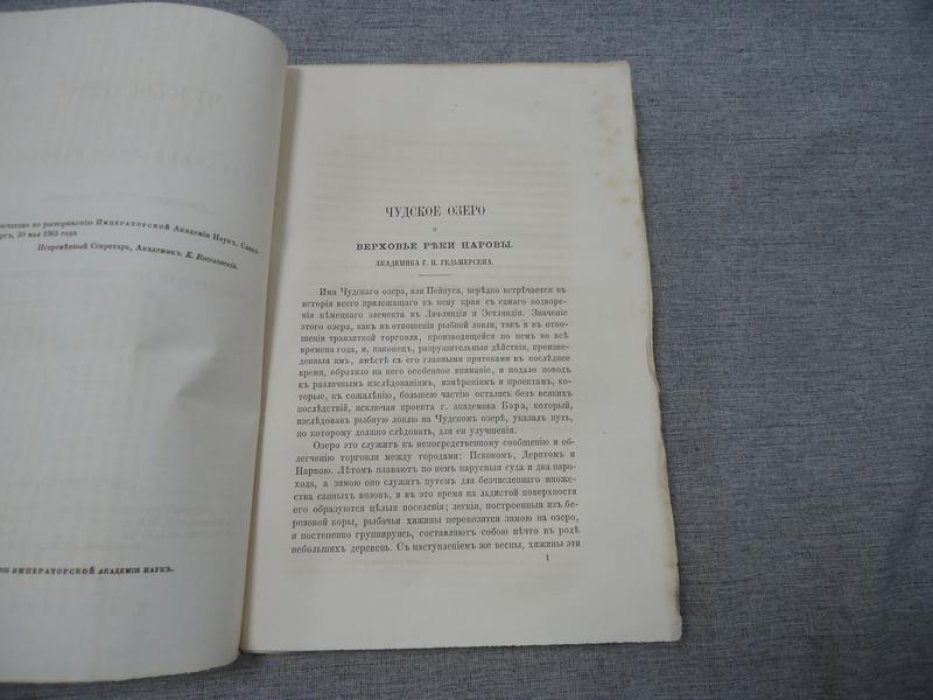 Гельмерсен Г.П. Чудское озеро и верховья реки Наровы.