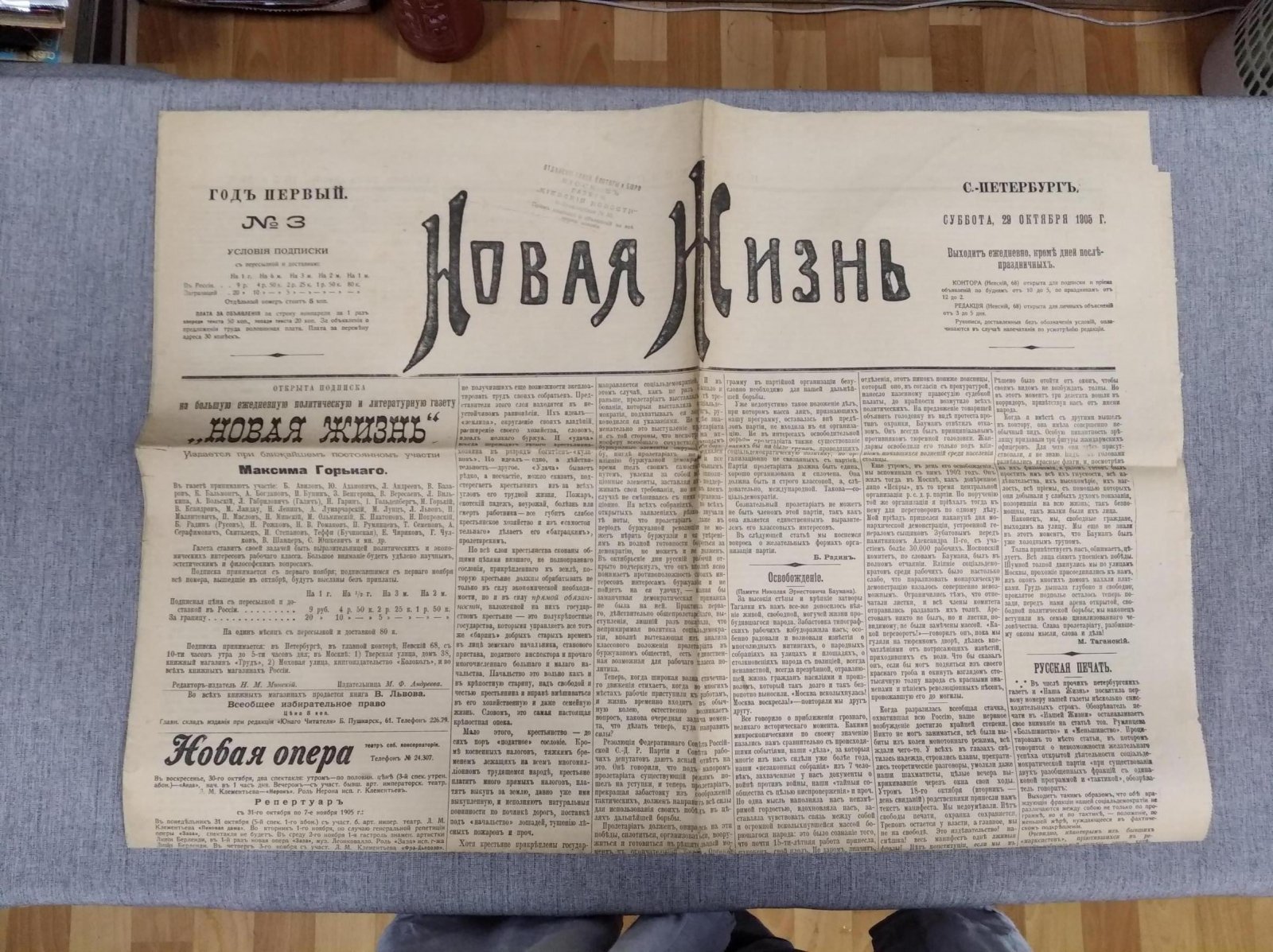 Новая жизнь. № 3, суббота, 29 октября 1905 г.
