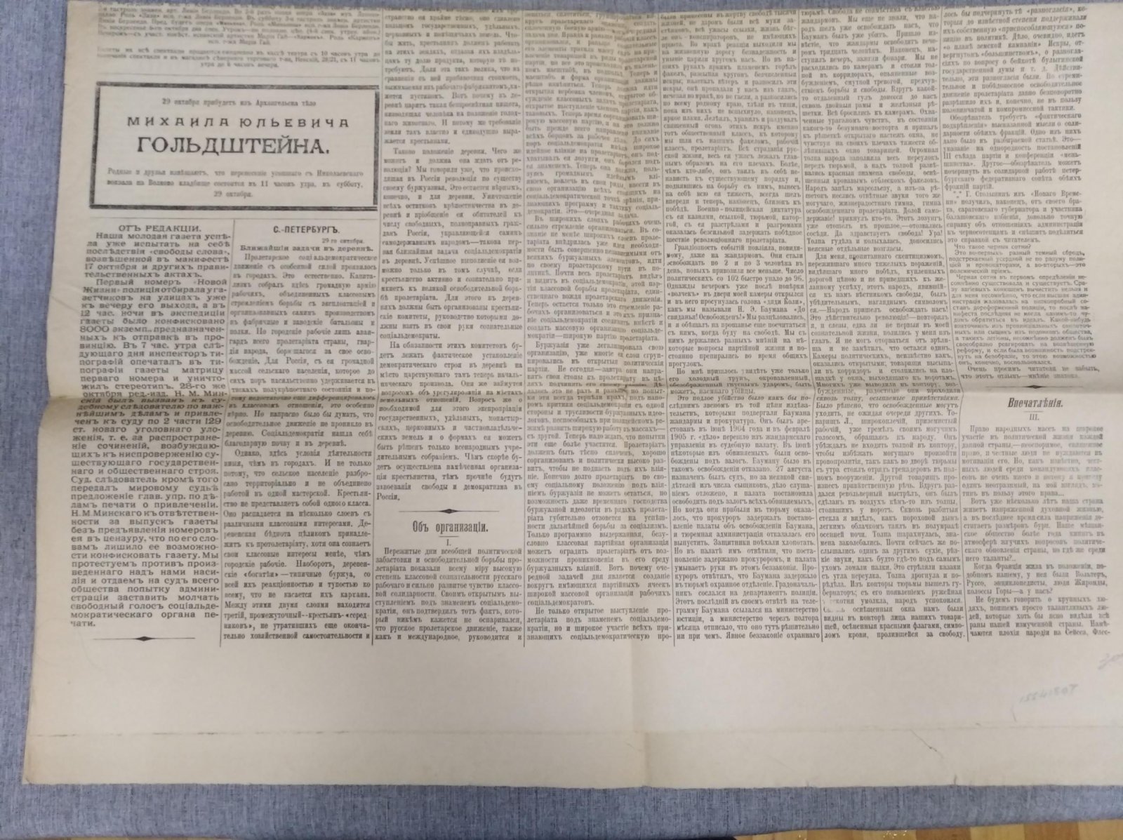 Новая жизнь. № 3, суббота, 29 октября 1905 г.