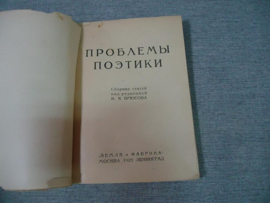 Проблемы поэтики.