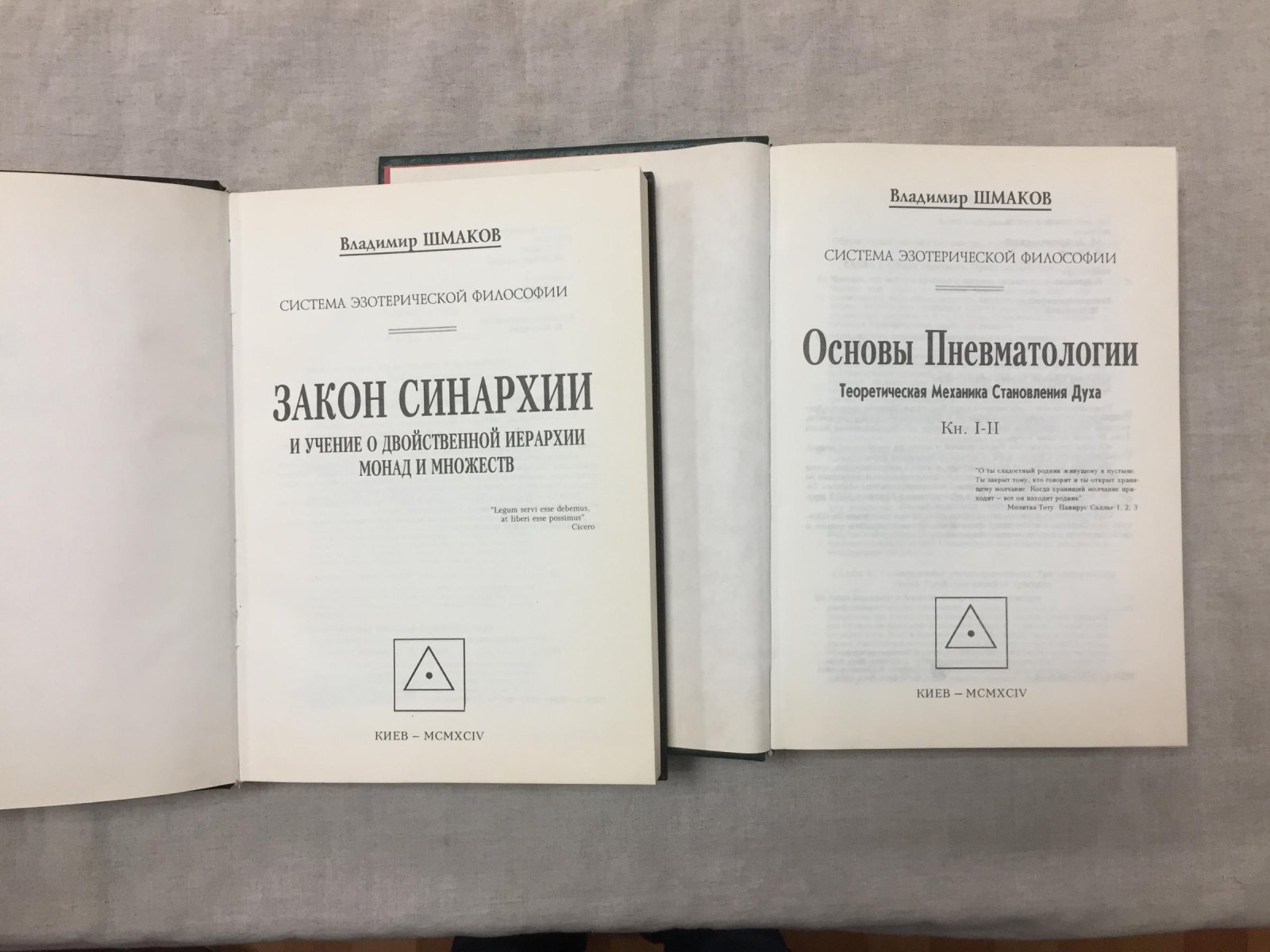 Шмаков В. Закон синархии. - Основы пневматологии. Теоретическая механика Становления Духа. Кн. I и II.