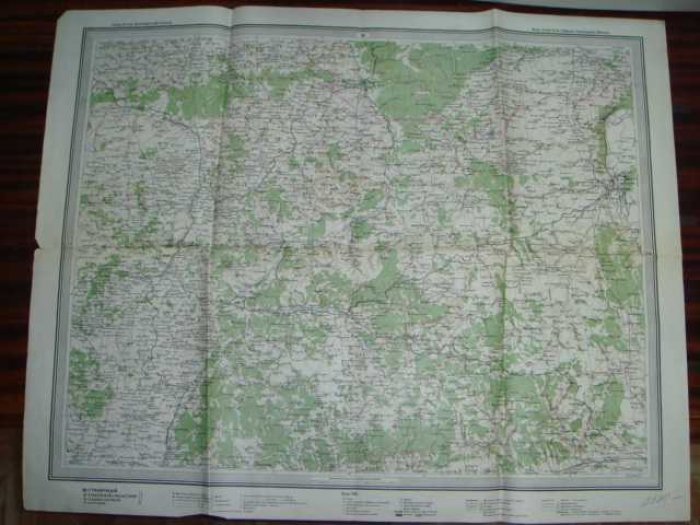 Спец. карта Европейской России. Симбирск, Саранск, Ардатов. Изд. Воен. Топ.Отдела Генеральн. Штаба.