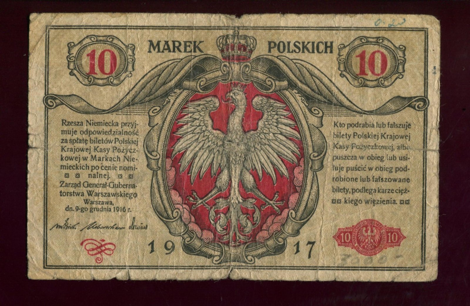 Бона. 10 марок 1917 г. Польша Немецкая оккупация