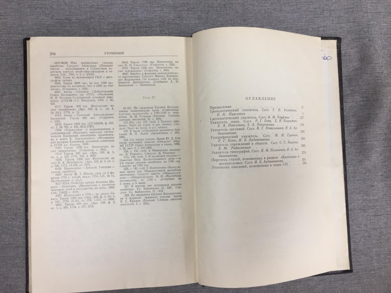 Сводный каталог русской книги гражданской печати XVIII века 1725-1800. В пяти томах. Том 5. Указатели.