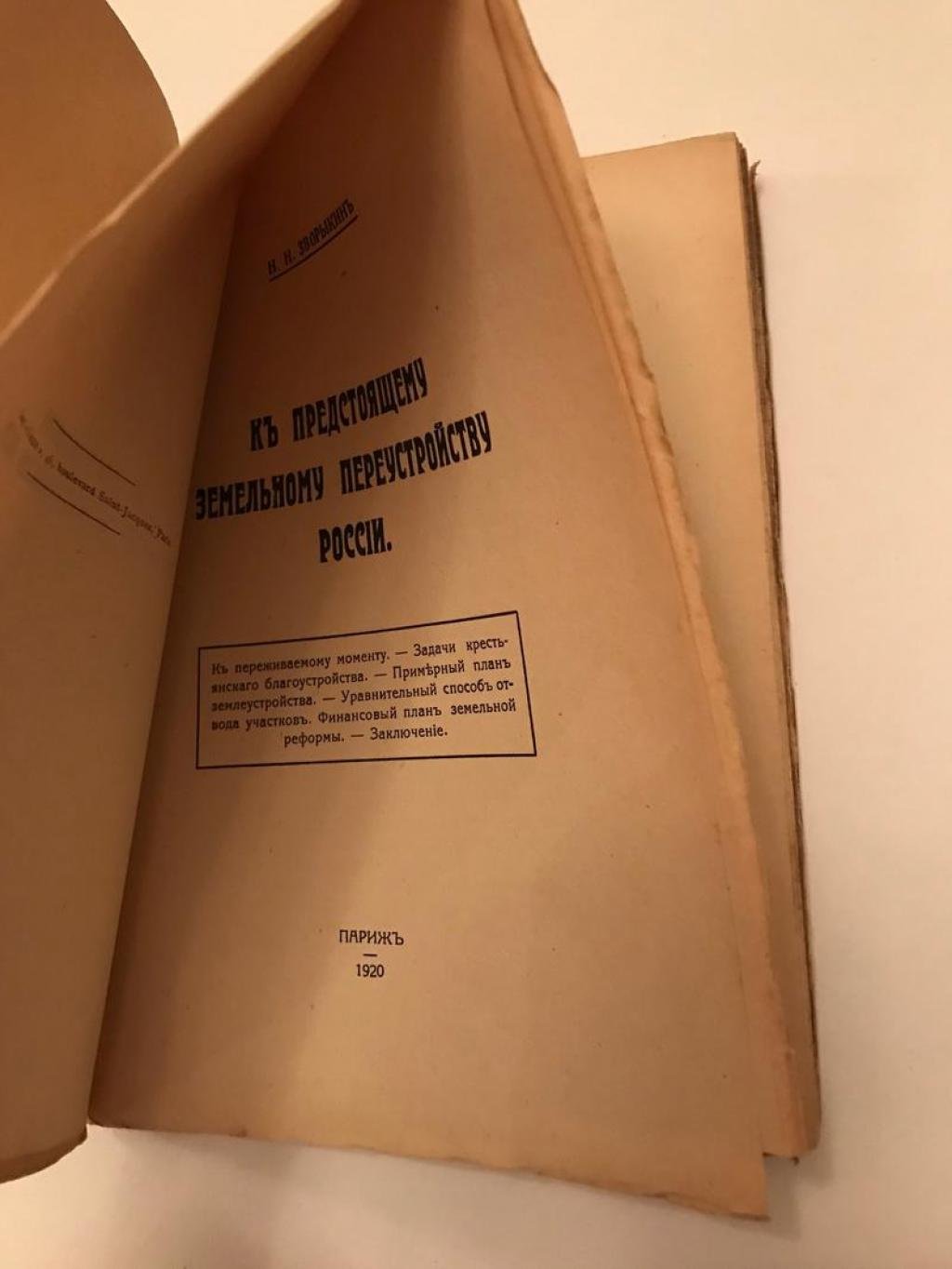 Зворыкин Н.Н. К предстоящему земельному переустройству России.