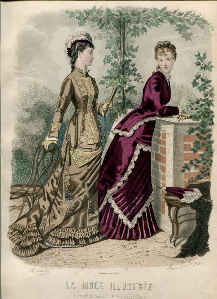 Иллюстрированная мода 1878 г. Литография с подкраской.