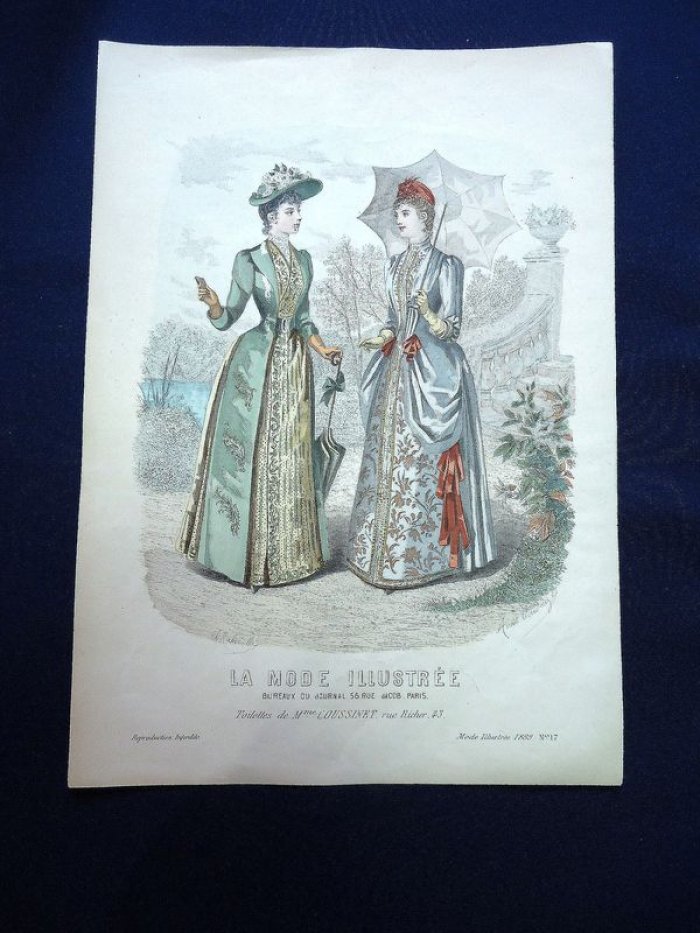 Иллюстрированная мода 1889 г. Литография с подкраской.