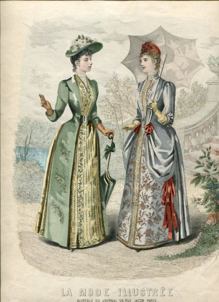 Иллюстрированная мода 1889 г. Литография с подкраской.