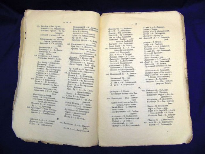 Тулуб Олександер. Словник псевдонiмiв украiнських письменникiв (Словарь псевдонимов украинских писателей).