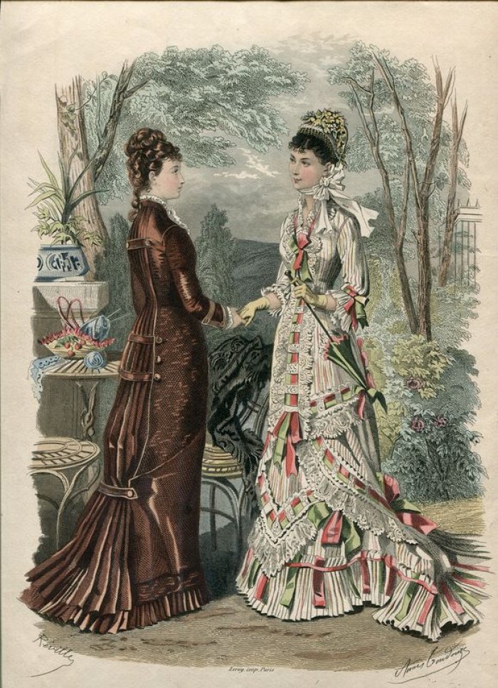 Иллюстрированная мода 1878 г. Литография с подкраской.