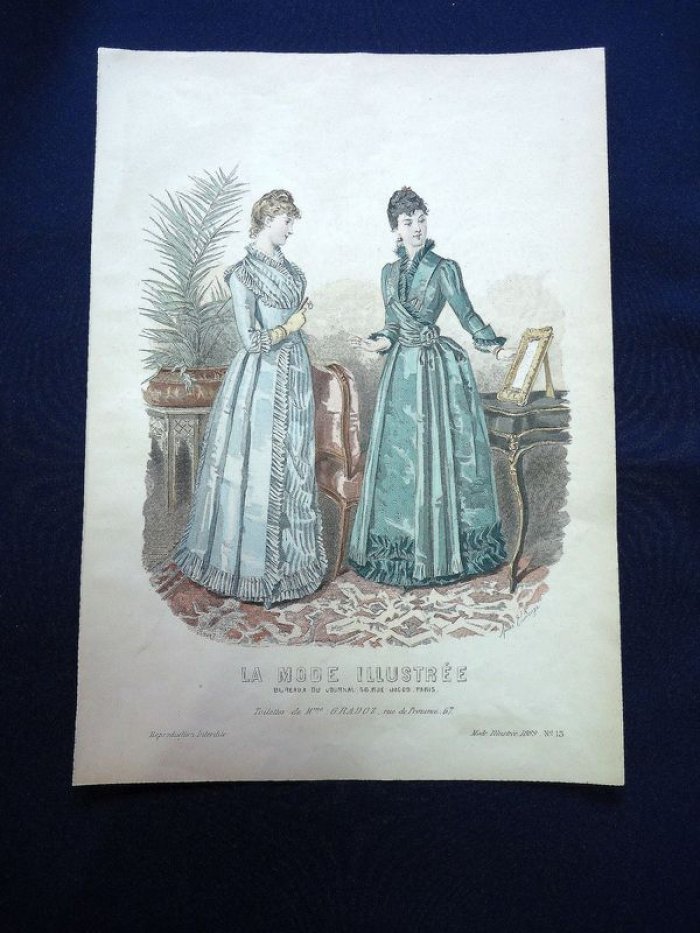 Иллюстрированная мода 1889 г. Литография с подкраской.