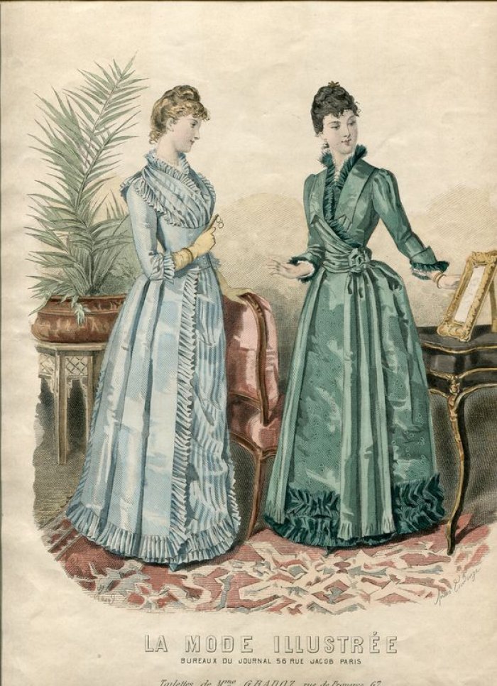 Иллюстрированная мода 1889 г. Литография с подкраской.