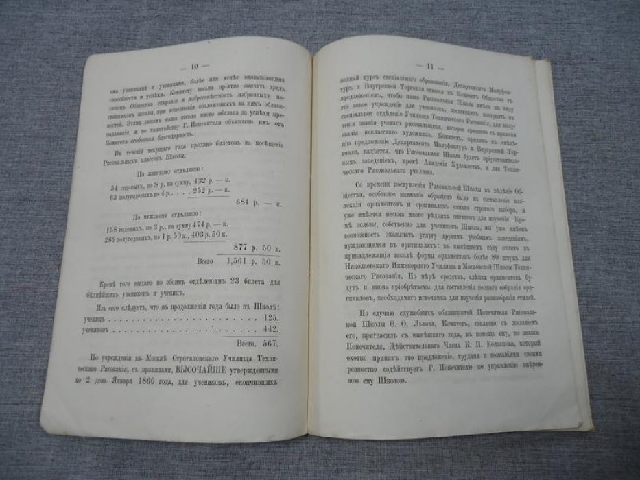 Отчет о действиях Комитета Общества Поощрения Художников за 1860 год.