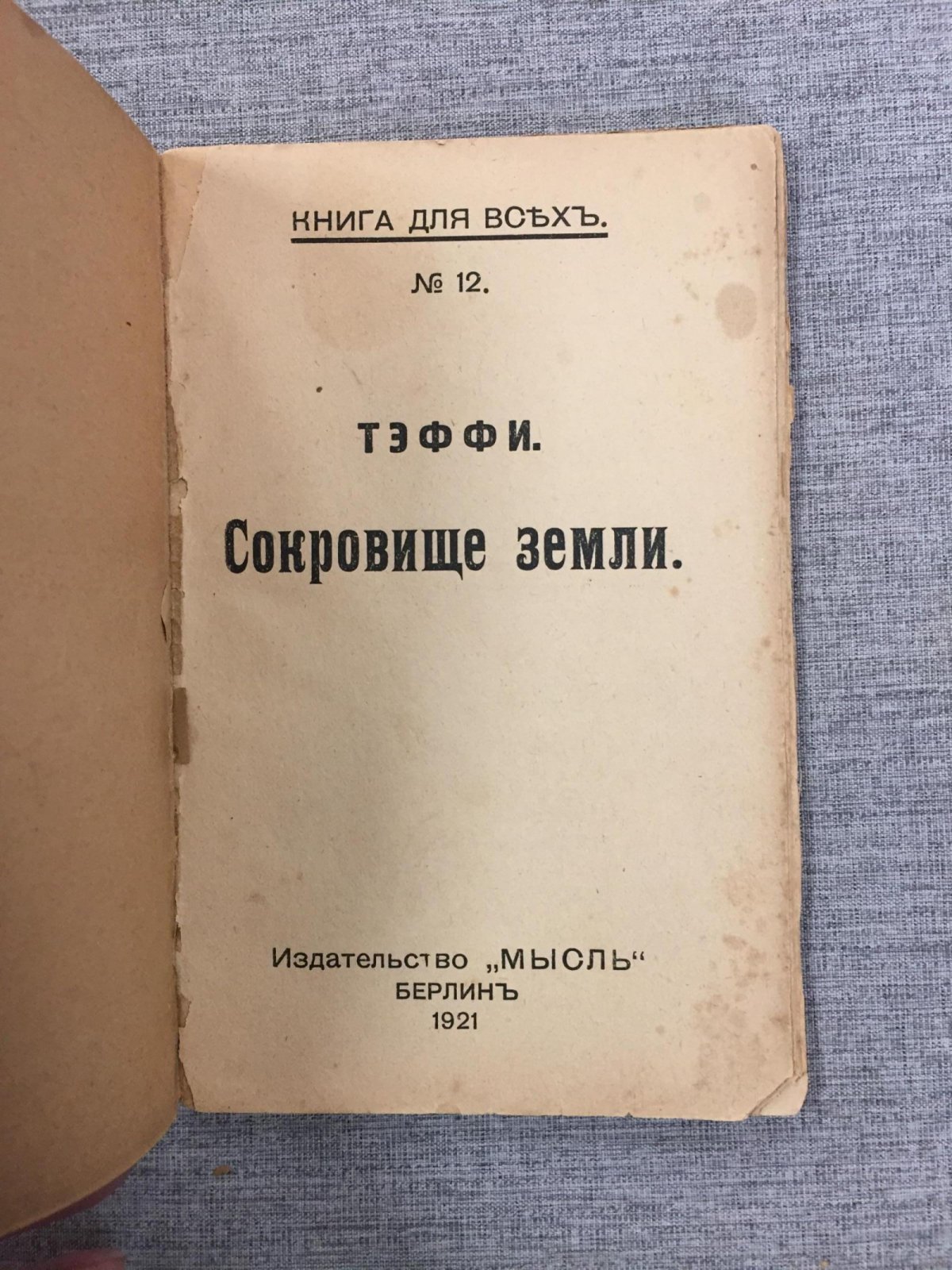 Тэффи. Сокровище земли.